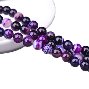 Purple Stone Round Beads