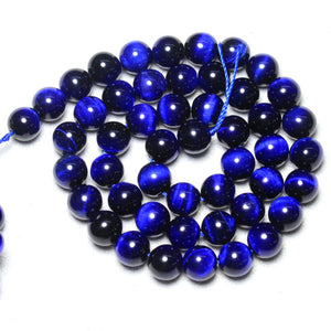 Blue Tiger Eye Round Loose Beads