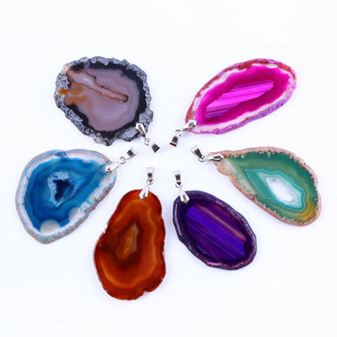 Colorful Geode Stone Pendant