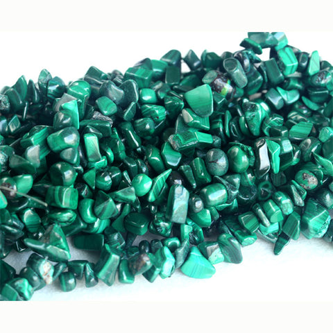 Genuine Green Malachite Nugget Chip Beads