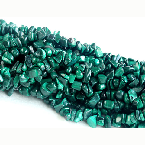 Genuine Green Malachite Nugget Chip Beads