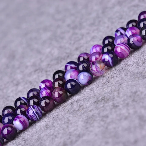 Purple Stone Round Beads