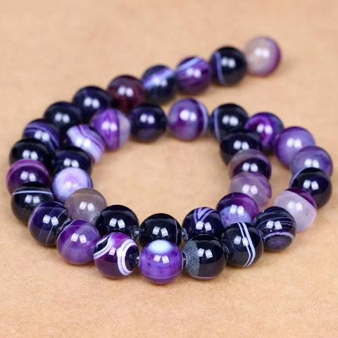 Purple Stone Round Beads