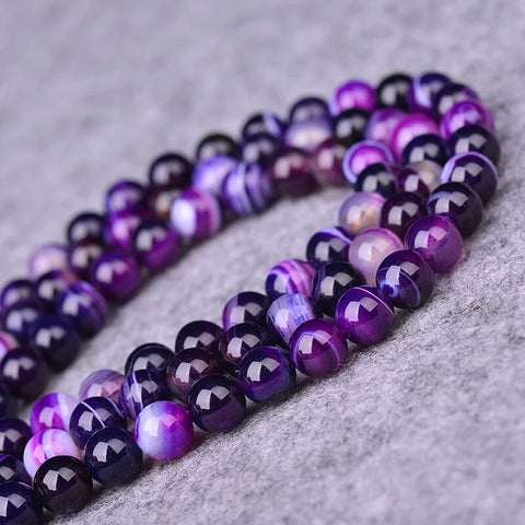 Purple Stone Round Beads
